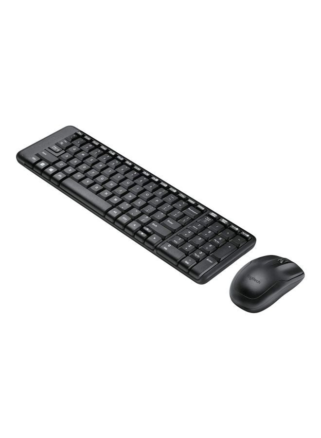 MK220 Space-Saving Wireless Keyboard and Mouse Combo - Black