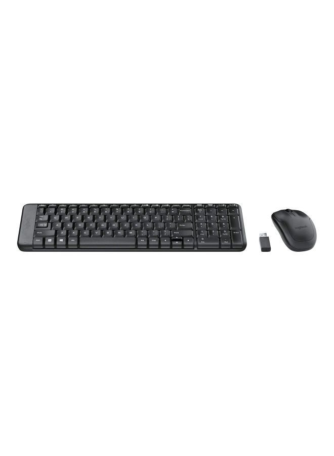 MK220 Space-Saving Wireless Keyboard and Mouse Combo - Black