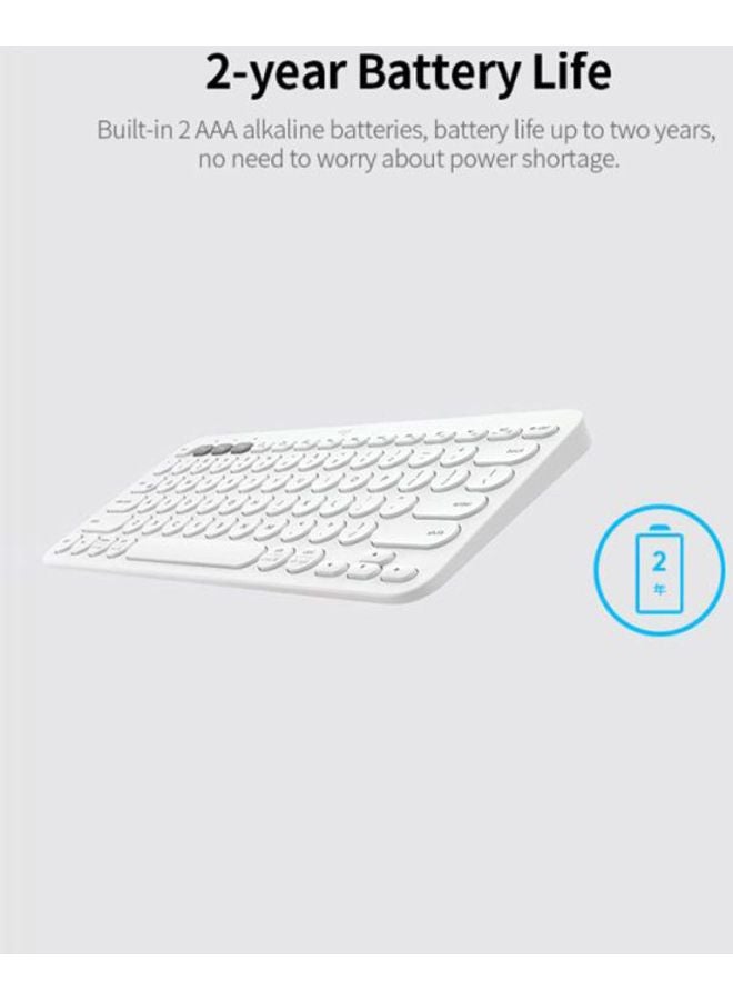 Logitech - Wireless Bluetooth Keyboard White - Image 1