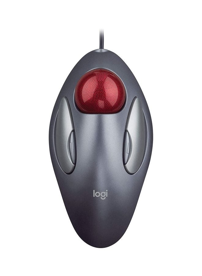 Logitech Trackman Marble Optical Mouse Grey/Red  - Image 1