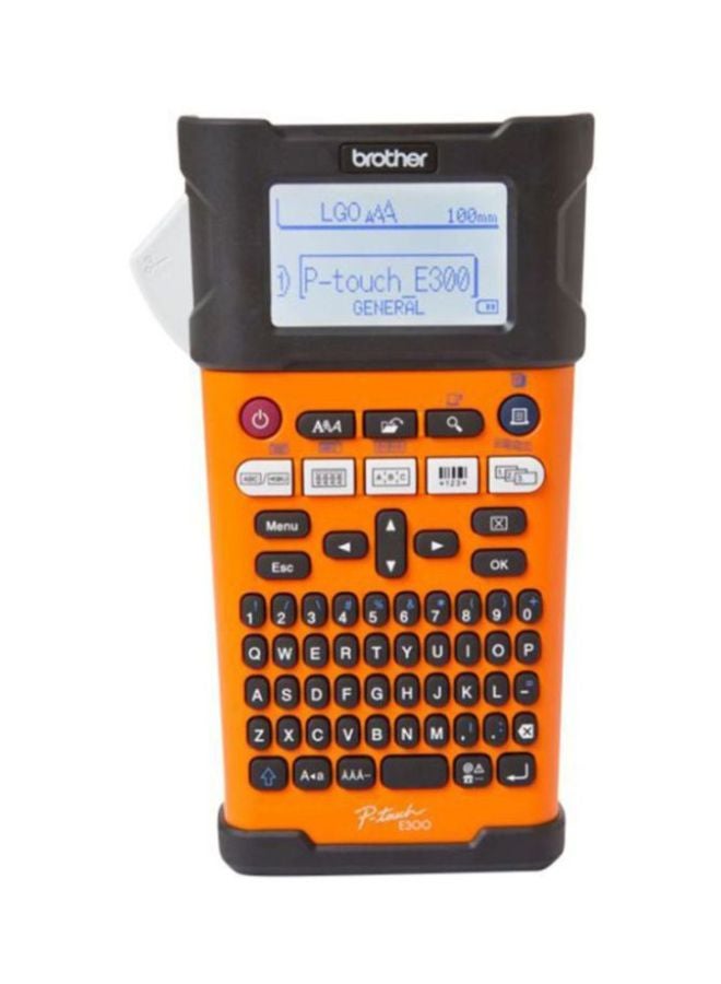 بروذر طابعة لصاقات خاصة كهربائية محمولة باليد طراز PT-E300VP 74x220سم برتقالي/أسود  - Image 1