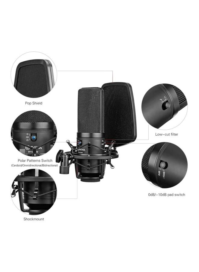 BOYA - Large Diaphragm Studio Microphone M1000 Black - Image 1