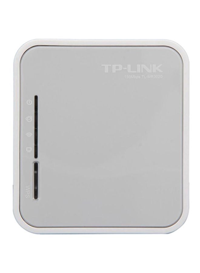 تي بي لينك موزّع شبكة لاسلكي محمول من تي بي لينك طراز TL-MR3020 3G/3.75G بسرعة 75 ميجابت في الثانية رمادي / أبيض  - Image 2