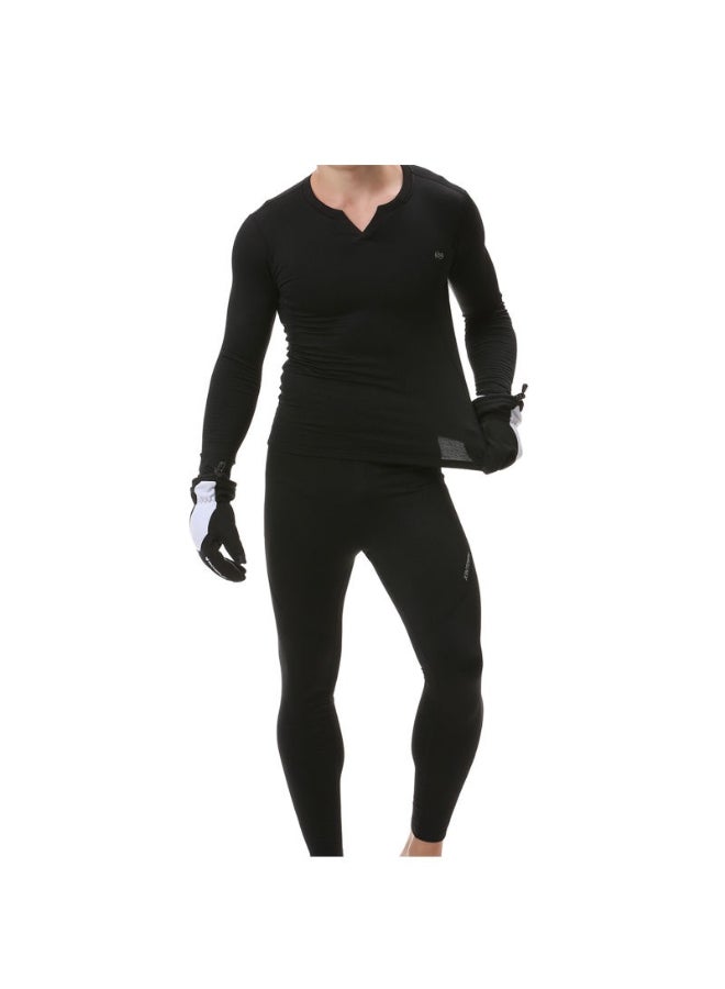 Thermal Long Sleeve T-Shirt And Pants Set Black - Image 1