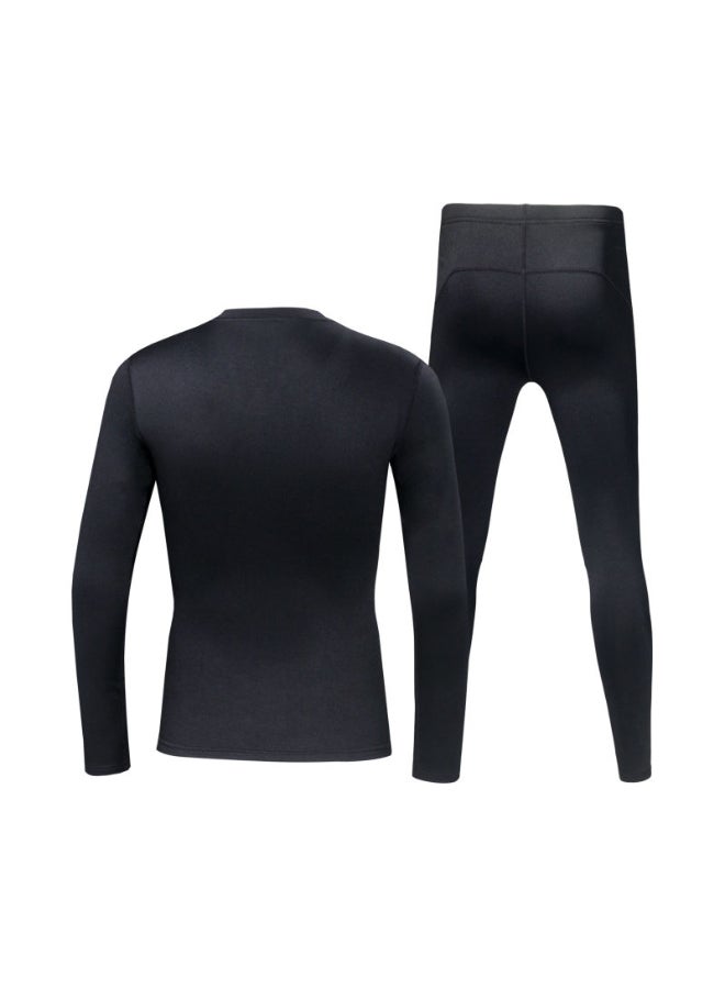 Thermal Long Sleeve T-Shirt And Pants Set Black - Image 2