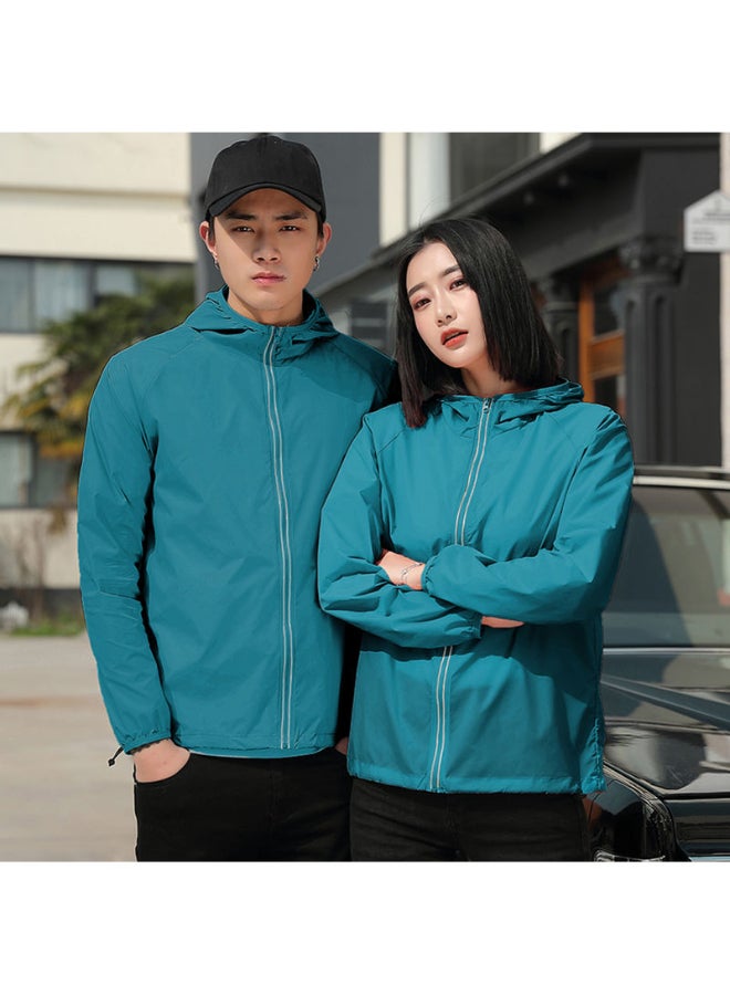 2 Pack UV Protection Quick Dry Hooded Couple Jacket Light Blue
