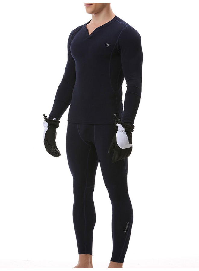 Thermal Long Sleeve T-Shirt And Pants Set Dark Blue - Image 1
