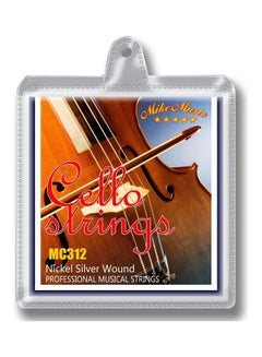 4-Piece Cello Strings Set (A-D-G-C) Steel Rope Core For 4/4, 3/4, 1/4, 1/2 Sizes