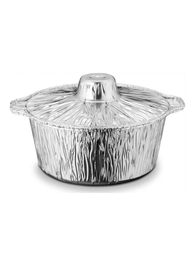 China 100-Piece Aluminum Foil Pot Container With Hood Silver 11x29x29cm - Image 3