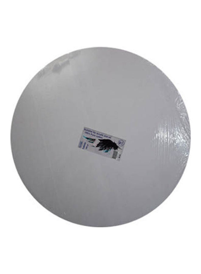 لوح دائري من قماش الكانفاس مقاس 40 سم أبيض