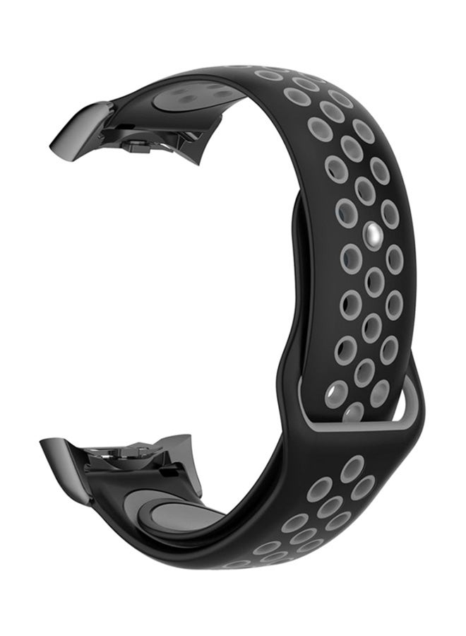 Voberry Silicone Replacement Band For Samsung Gear Fit2/Fit2 Pro Black/Grey - Image 1