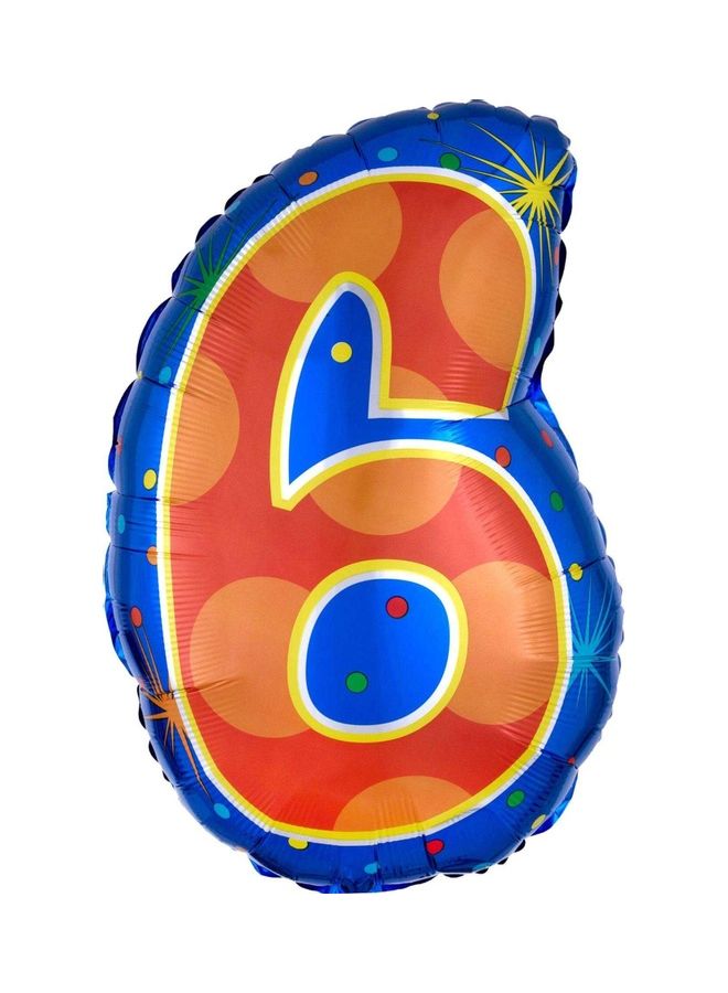 أناجرام بالون منقط بقصاصات ملونة على شكل رقم 6 35x53سم