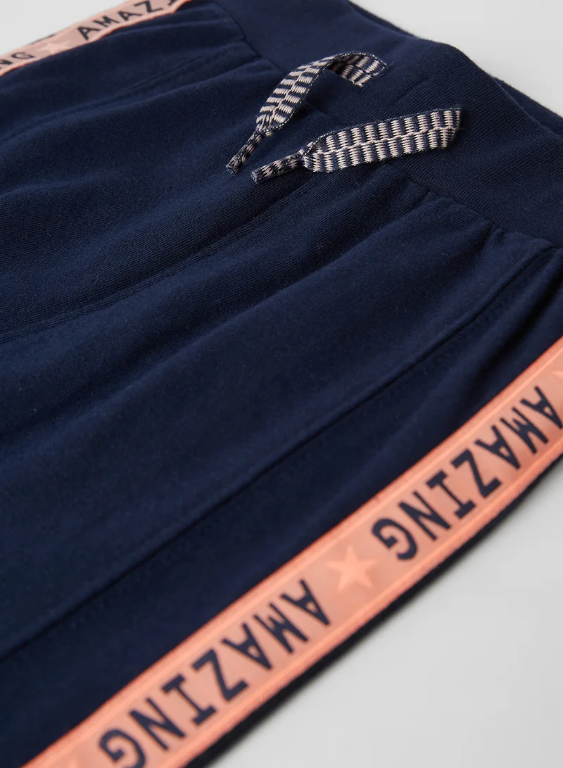 Dirkje Kids Drawstring Waist Trousers Navy