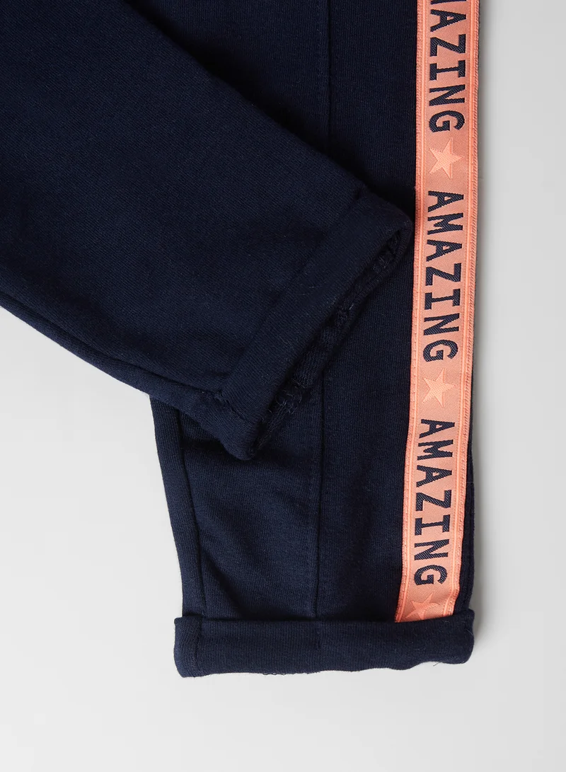 Dirkje Kids Drawstring Waist Trousers Navy