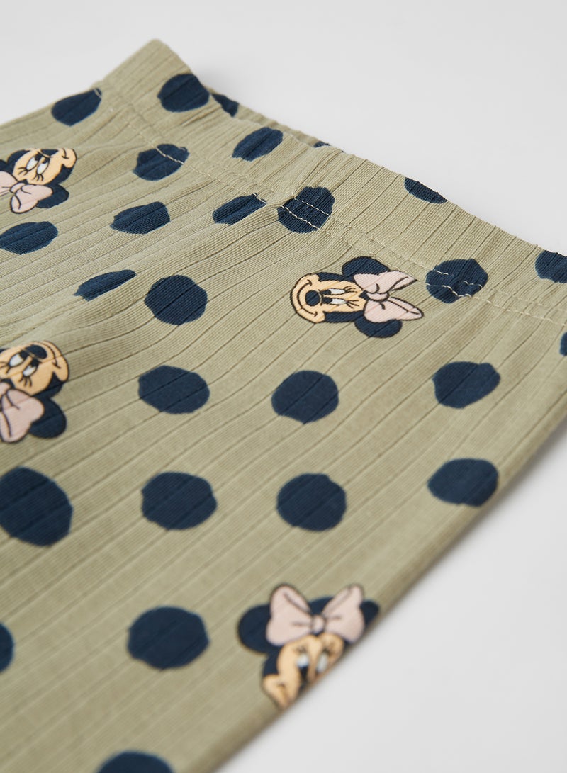 NAME IT - Kids Polka Dot Print Leggings Silver Sage - Image 1