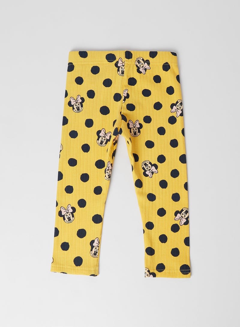 NAME IT - Kids Polka Dot Print Leggings Sunset Gold - Image 1