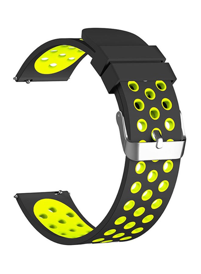 Voberry Replacement Silicone Band For Samsung Gear S3 Frontier/Classic 22 mm Black/Green - Image 2