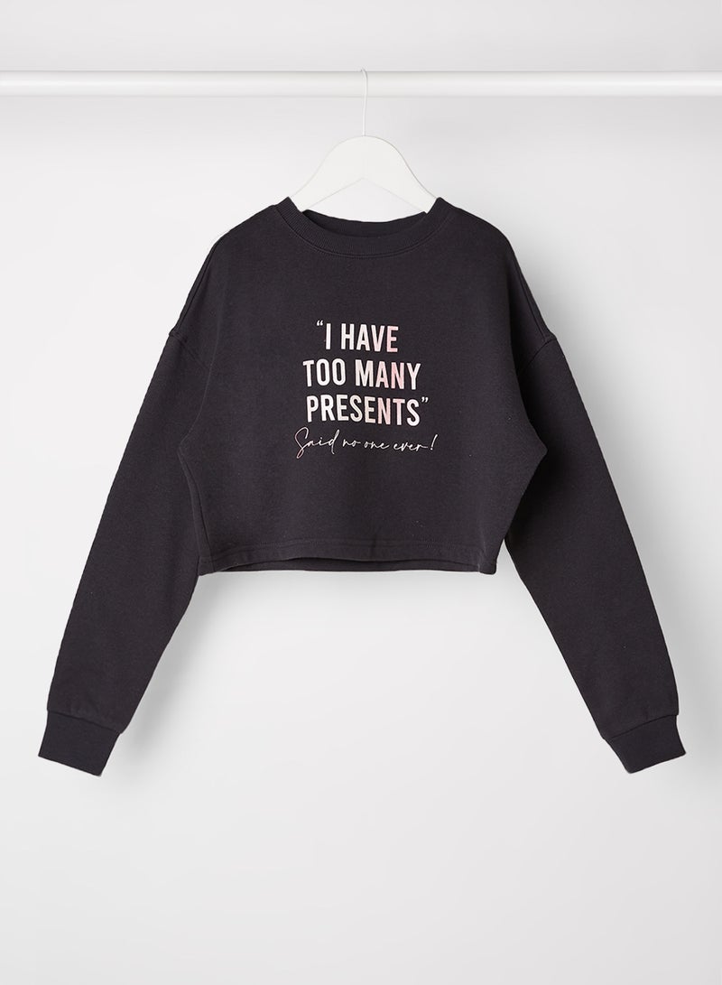 NEW LOOK Kids Long Sleeve Sweatshirt Charcoal  - Image 1