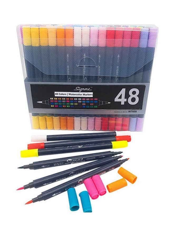 طقم أقلام ماركر تشنغوانج قابلة للذوبان في الماء برأس مزدوج متعدد الألوان - Image 1