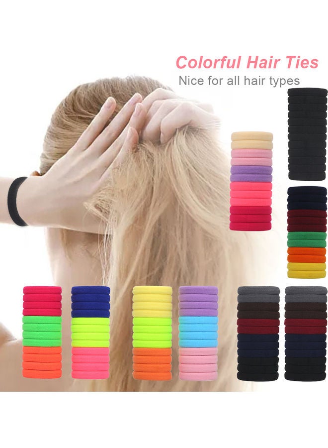 طقم ربطات شعر مطاطية كبيرة من 24 قطعة متعدد الألوان 11x4x9سم - Image 5