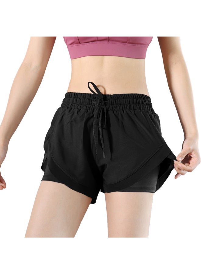 2-In-1 Yoga Shorts Black