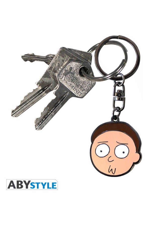 Rick And Morty'S Face Design Metal Keychain Multicolour