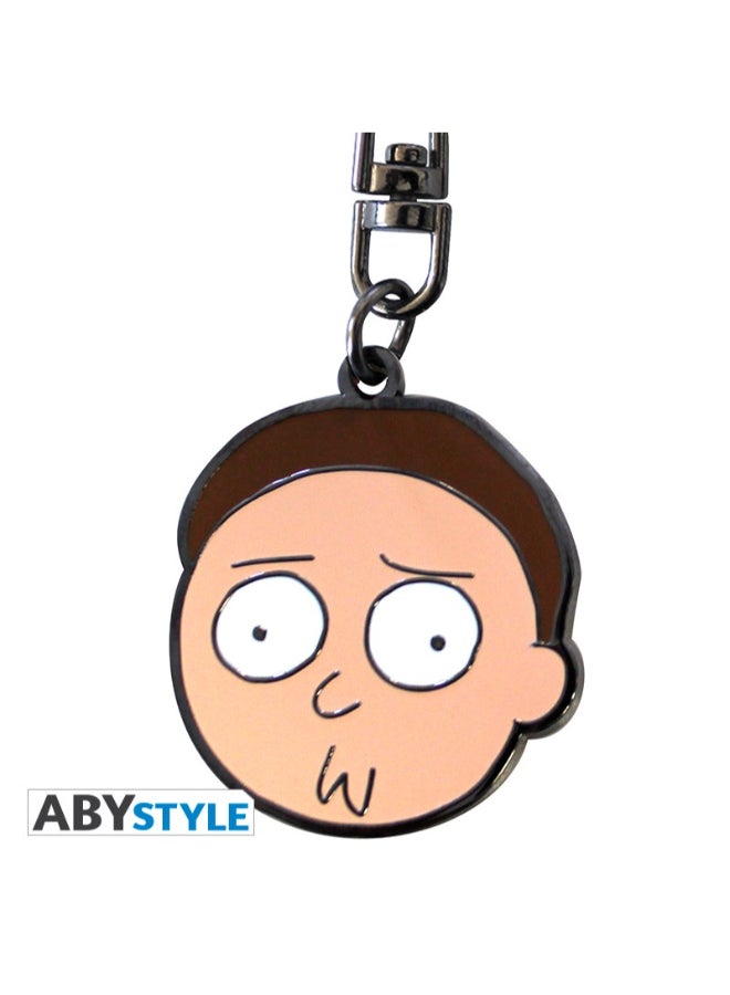 Rick And Morty'S Face Design Metal Keychain Multicolour