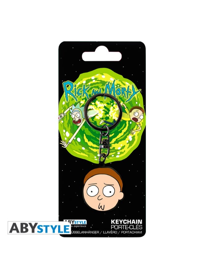 Rick And Morty'S Face Design Metal Keychain Multicolour
