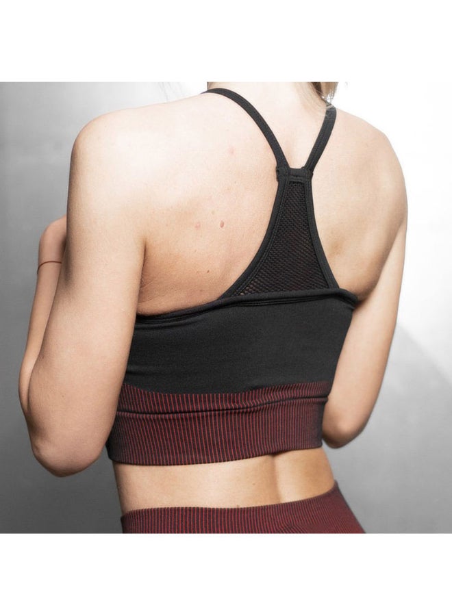 Quick-Dry Sports Bra Black/Red - Image 2