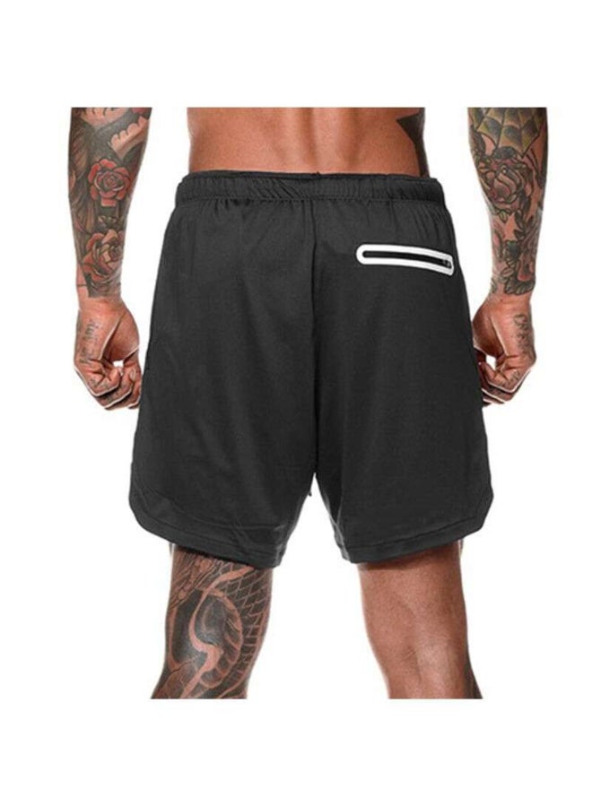 Generic - 2-In-1 Workout Running Shorts Black - Image 1