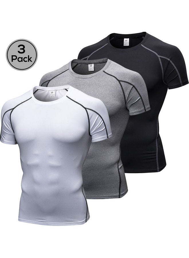 Generic 3-Piece Pro Skinny Short Sleeves T-Shirts Set  - Image 1