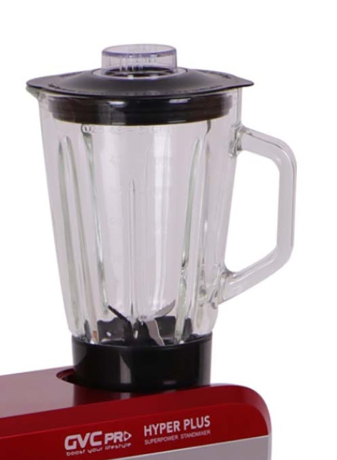 جي في سي برو - خلاط قائم متعدد الوظائف 3 في 1 7.5 L 1100 W GVMX-1800RD-SL فضي / أحمر - Image 1