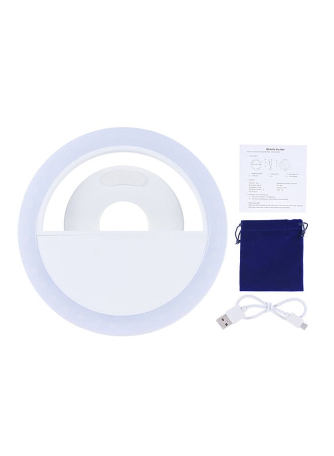ANDOER Portable Mini Clip-on  LED Selfie Ring Light White  - Image 1