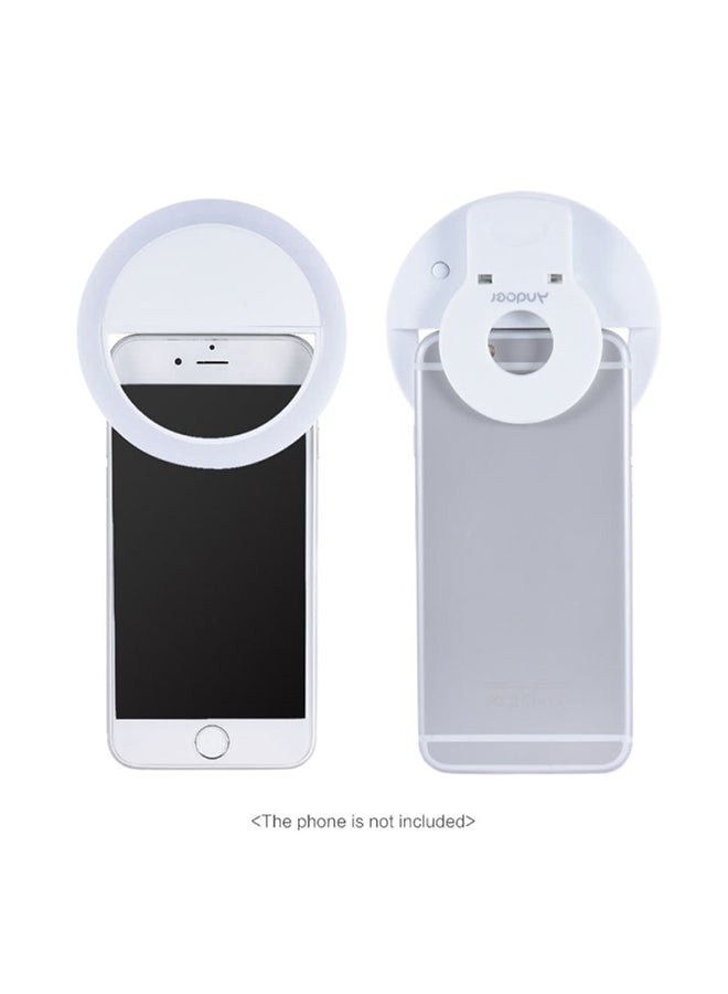 ANDOER Portable Mini Clip-on  LED Selfie Ring Light White  - Image 5