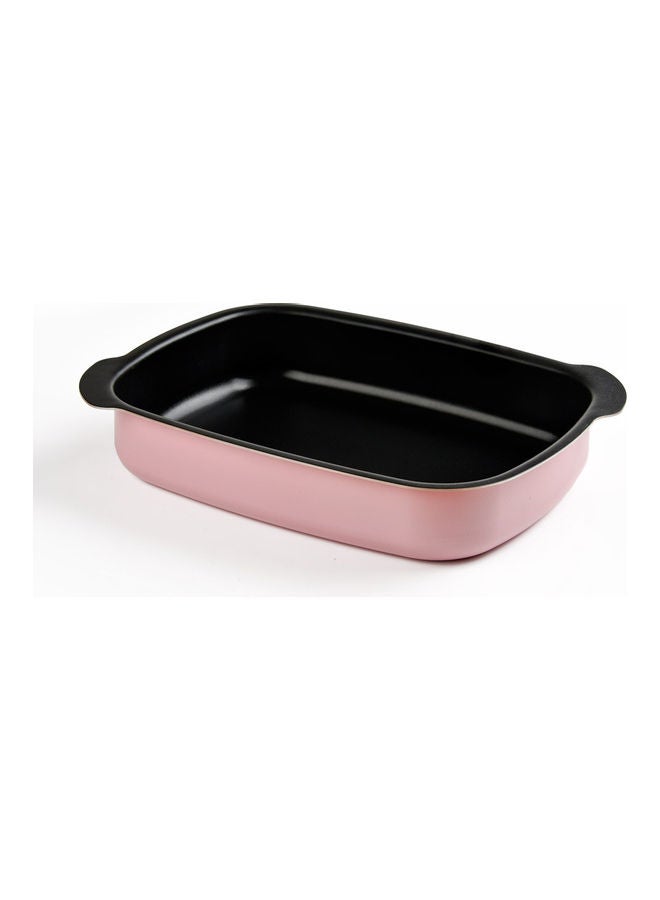 Sturdy Rectangular Tray Black/Pink 35cm