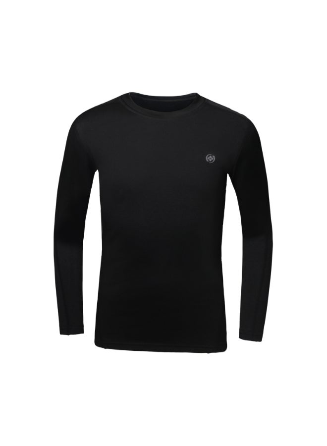 2-Piece Thermal Top And Pants Set Black  - Image 2