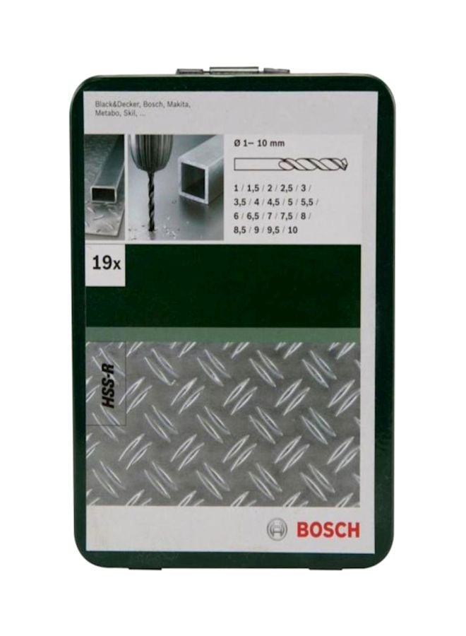 BOSCH - 19-Piece HSS R Corrosion Resistant Chisel Edge Drill Bit Set Grey - Image 1