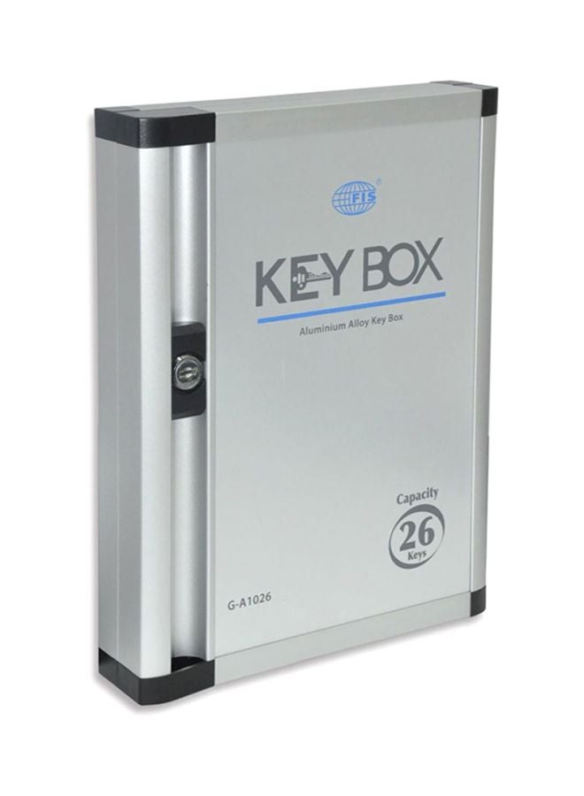 FIS Aluminium Key Box For 26 Keys Silver/Black/Blue 247x58x311mm - Image 2