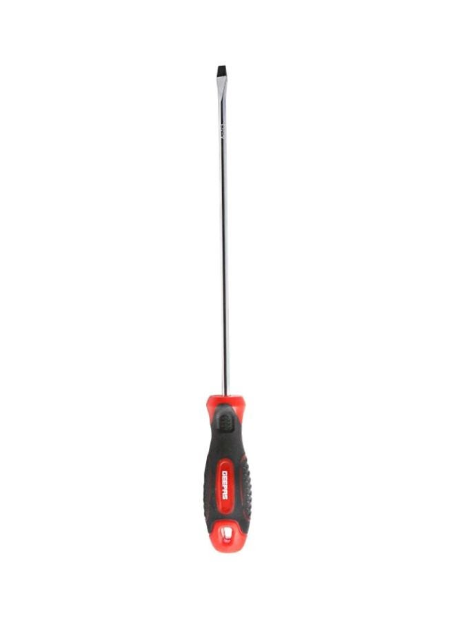 GEEPAS Precision Screwdriver - Slotted Screwdriver with Soft Grip Rubber Insulated Ergonomic Handle - CR-V Build, Magnetic Tip and Hanging Hole for Easy Carry - Bicolored - (SL 5x200mm) Silver/Black/Red 5x200mm  - Image 1