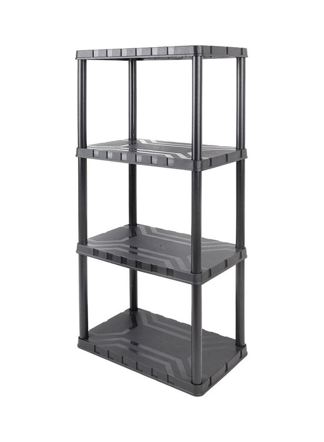 Tactix - 4-Tier Heavy Duty Plastic Shelving Unit, 49 Inches Tall, 30Kg Per Shelf, Modular Garage Rack Storage Organizer, For Home Basement Laundry, Black, Size: 56W X 35.6D X 126.2H Cm- 320400 Black 56 x 35.6 x 126.2cm - Image 1