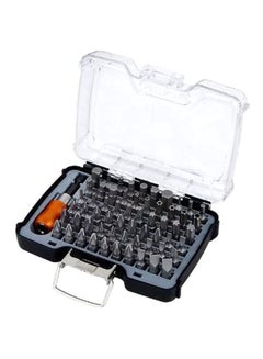 Tactix 61-Pieces Screwdriver Bit Set, S2 Steel Bits, Includes Slotted, Phillips, Pozidriv, Torx, Torx Tamper, And Hex Bits With 1/4" Adapter, And Quick Chuck Magnetic Bit Extension- 418159 Multicolour 9x3.5x12cm  - Image 1