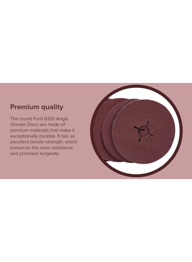 Ford 5-Piece G120 Angle Grinder Sandpaper Red - Image 3