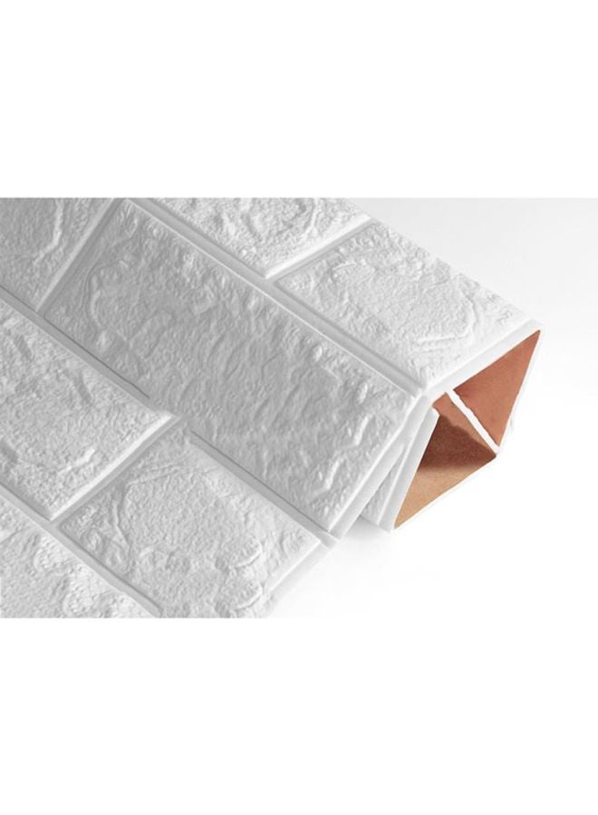 Cool Baby 5-Piece 3D Waterproof Brick Wall Stickers White 70x77x0.5cm - Image 3