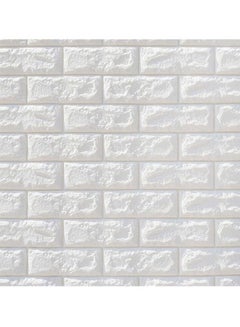 Cool Baby 5-Piece 3D Waterproof Brick Wall Stickers White 70x77x0.5cm  - Image 1