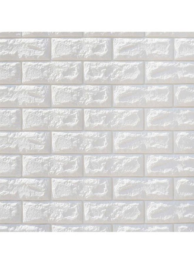 Cool Baby 5-Piece 3D Waterproof Brick Wall Stickers White 70x77x0.5cm - Image 1