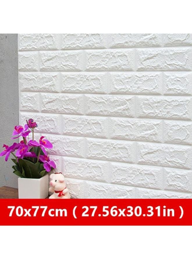 Cool Baby 5-Piece 3D Waterproof Brick Wall Stickers White 70x77x0.5cm - Image 2