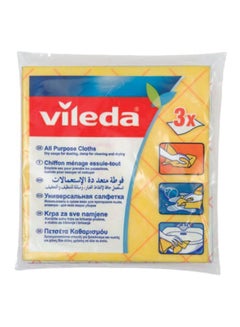 3-Piece All Purpose Wiping Cloth Yellow/Orange