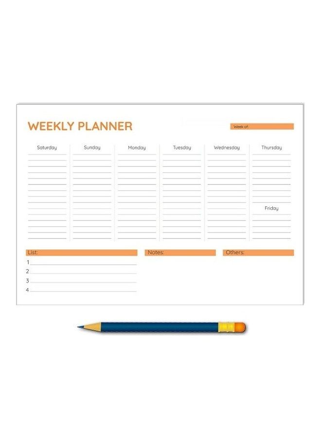 Yassin To Do Weekly Planner - A4 - 52 Sheets Multicolour  - Image 2