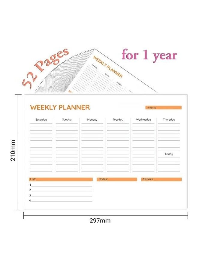 Yassin To Do Weekly Planner - A4 - 52 Sheets Multicolour  - Image 4