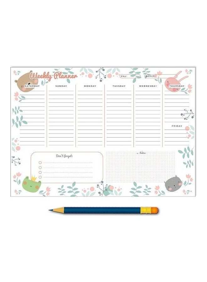 Yassin - To Do Weekly Planner - A4 - 52 Sheets Multicolour - Image 1